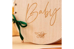 wooden hey baby guest book