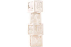 Pop up baby blocks to fill with white balloons
