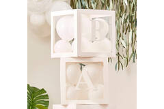 Pop up baby blocks to fill with white balloons