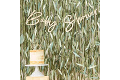 Wooden baby shower bunting