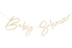 Wooden baby shower bunting