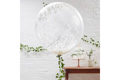 Balloons - Huge - White Confetti