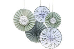 Fan Decorations - Botanical - Green