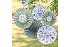 Fan Decorations - Botanical - Green