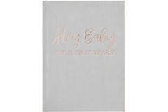 Guest Book - Grey Suede My Baby Journal - Foiled
