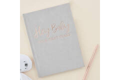 Guest Book - Grey Suede My Baby Journal - Foiled