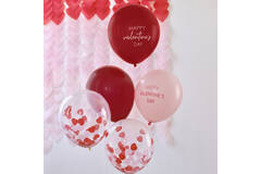 Balloon Bundle - 5pk Pink, Red & Confetti
