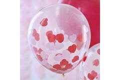 Balloon Bundle - 5pk Pink, Red & Confetti