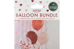 Balloon Bundle - 5pk Pink, Red & Confetti