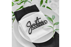 Table Decor - Black Wedding Script for Table - Wooden