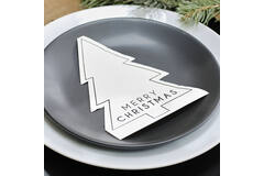 Napkin - Merry Christmas - Black and White