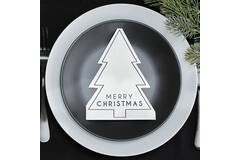 Napkin - Merry Christmas - Black and White