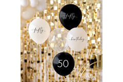 Balloon Bundle - 50th Birthday - Black, Nude, Cream, Champagne Chrome
