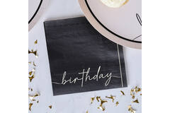 Cocktail Napkin - Birthday - Black and Nude
