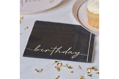 Cocktail Napkin - Birthday - Black and Nude