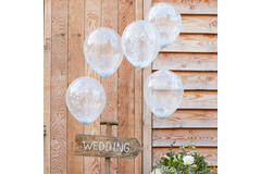 Balloons - 12" Confetti - Whit