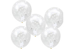 Balloons - 12" Confetti - Whit