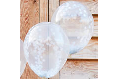 Balloons - 12" Confetti - Whit
