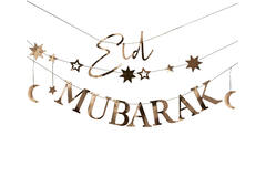 Bunting - Eid Mubarak with Moons and Stars - Gold