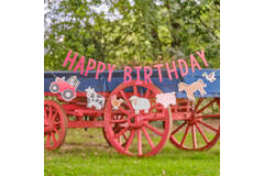 Balloon Bunting - Triple Layer Happy Birthday Farm Bunting with Balloons