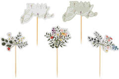 Cupcake Toppers - Floral Hen Cupcake Toppers