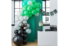 Balloon Arch - Black, Green & Grey