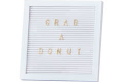 Peg Board - White with Gold Letters