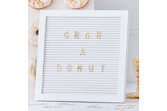 Peg Board - White with Gold Letters