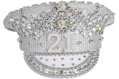 Wearables - 21 Milestone Silver Embellished Sequin Hat