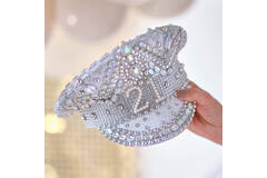 Wearables - 21 Milestone Silver Embellished Sequin Hat