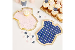 Gold Foiled Pink and Navy Baby grow shaped  mixed plates