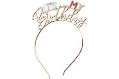 Headband - It's My Birthday - Gold and Pastel
