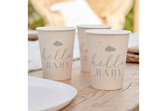 Eco Paper Cups - Hello Baby Speckle - Cream & Grey