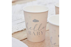 Eco Paper Cups - Hello Baby Speckle - Cream & Grey