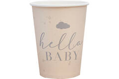 Eco Paper Cups - Hello Baby Speckle - Cream & Grey