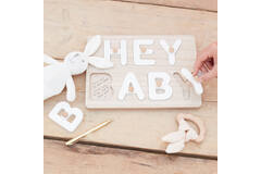 Alternative Guest Book - Hey Baby Wooden Puzzle - White