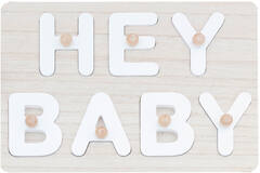 Alternative Guest Book - Hey Baby Wooden Puzzle - White