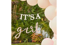 Eco Bunting - It's A Girl - White & Blush