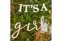 Eco Bunting - It's A Girl - White & Blush