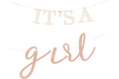Eco Bunting - It's A Girl - White & Blush