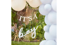 Eco Bunting - It's A Boy - White & Blue