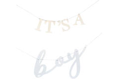 Eco Bunting - It's A Boy - White & Blue