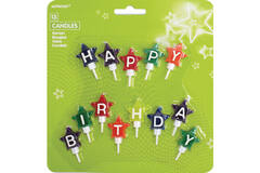 13 Mini Character Candles Happy Birthday Stars Height 4.1 cm