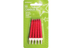 10 Spiral Candles Glitter Pink Height 6.3 cm