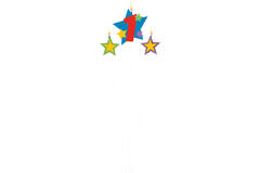 Numeral Candle 1 with 2 Star Candles Height 12.2/13.5 cm