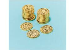 144 Gold Coins Plastic 3.4 x 3.4 cm