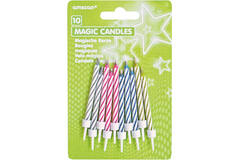 10 Spiral Candles Magical Assorted Height 6.3 cm