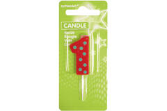 Candle 1 Dots & Stripes Height 7.6 cm