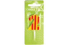 Candle 2 Dots & Stripes Height 7.6 cm