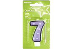 Numeral Candle 7 Dots & Black Border Height 7.6 cm
